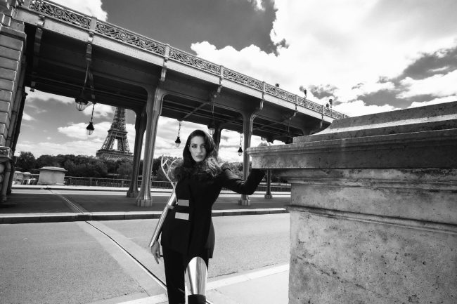 Mauro Lorenzo Fashion Editorial Photographer Advertising Paris France Parigi Toureiffel Pontalexandre Management  Inspiration Moodboard HauteCouture Reinassance fotografiadimoda veil jacket research gold black&white sunset flare pretaporter Portrait altamoda