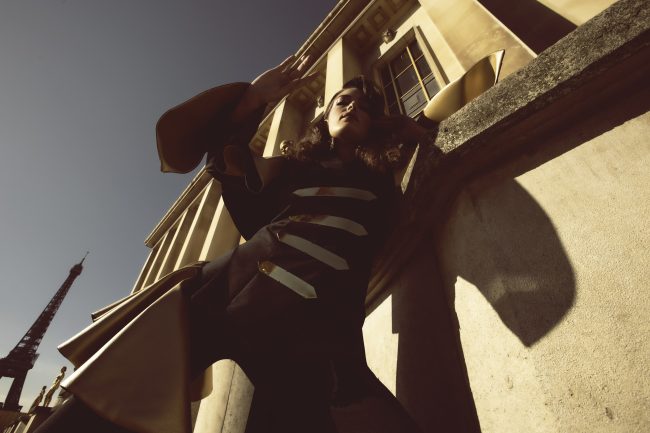 Mauro Lorenzo Fashion Editorial Photographer Advertising Paris France Parigi Toureiffel Pontalexandre Management  Inspiration Moodboard HauteCouture Reinassance fotografiadimoda veil jacket research gold black&white sunset flare pretaporter Portrait altamoda