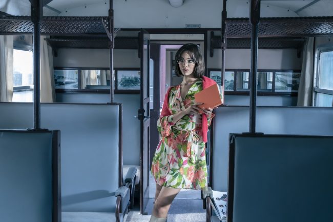 Mauro Lorenzo Fashion Editorial Photographer Advertising emotional Train Cool Inspiration Fall-winter Management Beauty Clean Essential post-production crop studio-session luxury jacket leather blue Portrait young