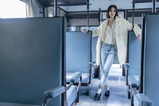 Mauro Lorenzo Fashion Editorial Photographer Advertising emotional Train Cool Inspiration Fall-winter Management Beauty Clean Essential post-production crop studio-session luxury jacket leather blue Portrait young