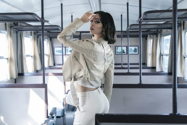 Mauro Lorenzo Fashion Editorial Photographer Advertising emotional Train Cool Inspiration Fall-winter Management Beauty Clean Essential post-production crop studio-session luxury jacket leather blue Portrait young