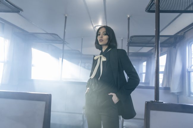 Mauro Lorenzo Fashion Editorial Photographer Advertising emotional Train Cool Inspiration Fall-winter Management Beauty Clean Essential post-production crop studio-session luxury jacket leather blue Portrait young