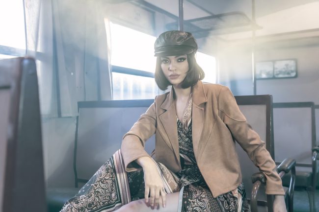 Mauro Lorenzo Fashion Editorial Photographer Advertising emotional Train Cool Inspiration Fall-winter Management Beauty Clean Essential post-production crop studio-session luxury jacket leather blue Portrait young