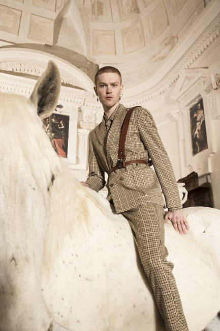 Mauro Lorenzo Fashion Editorial Photographer man jacket Magazine Agency Fall-Winter horse cavallo television Brands Marsem model Italian moodboard Inspiration church  advertising chiesa fashionweek pitti