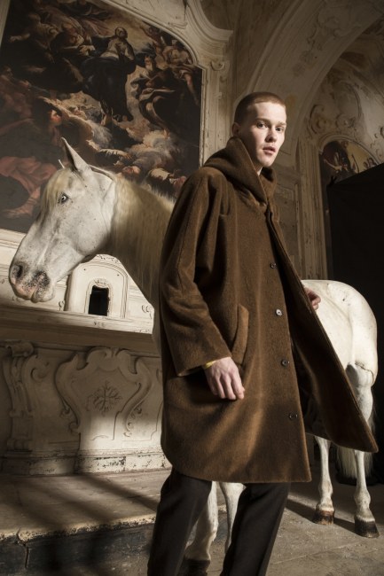 Mauro Lorenzo Fashion Editorial Photographer man jacket Magazine Agency Fall-Winter horse cavallo television Brands Marsem model Italian moodboard Inspiration church  advertising chiesa fashionweek pitti