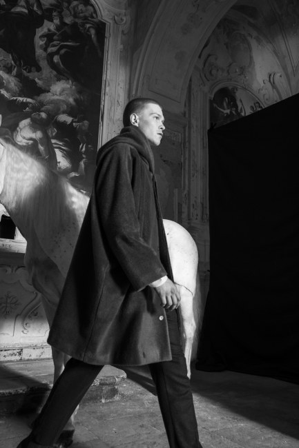 Mauro Lorenzo Fashion Editorial Photographer man jacket Magazine Agency Fall-Winter horse cavallo television Brands Marsem model Italian moodboard Inspiration church  advertising chiesa fashionweek pitti