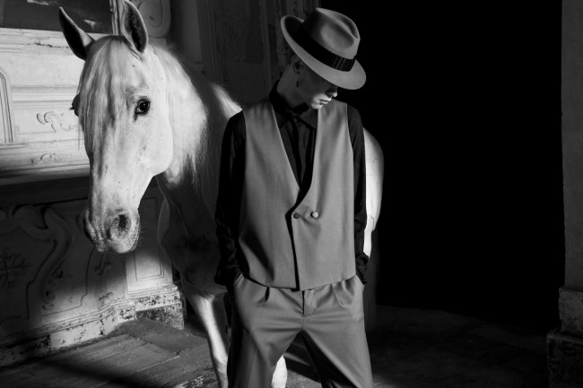 Mauro Lorenzo Fashion Editorial Photographer man jacket Magazine Agency Fall-Winter horse cavallo television Brands Marsem model Italian moodboard Inspiration church  advertising chiesa fashionweek pitti