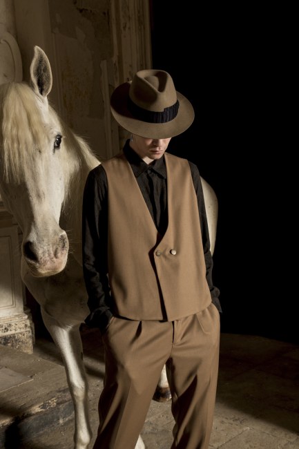 Mauro Lorenzo Fashion Editorial Photographer man jacket Magazine Agency Fall-Winter horse cavallo television Brands Marsem model Italian moodboard Inspiration church  advertising chiesa fashionweek pitti