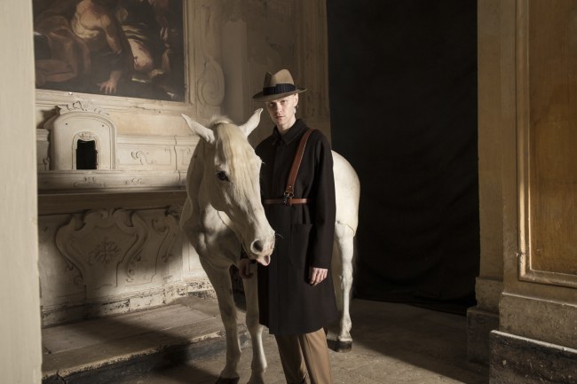 Mauro Lorenzo Fashion Editorial Photographer man jacket Magazine Agency Fall-Winter horse cavallo television Brands Marsem model Italian moodboard Inspiration church  advertising chiesa fashionweek pitti