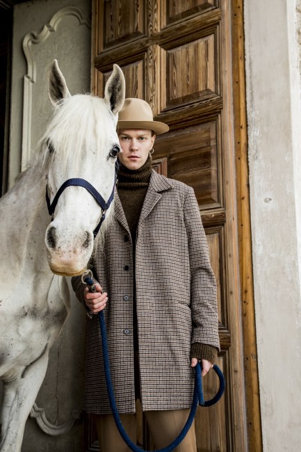 Mauro Lorenzo Fashion Editorial Photographer man jacket Magazine Agency Fall-Winter horse cavallo television Brands Marsem model Italian moodboard Inspiration church  advertising chiesa fashionweek pitti