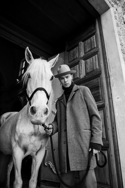 Mauro Lorenzo Fashion Editorial Photographer man jacket Magazine Agency Fall-Winter horse cavallo television Brands Marsem model Italian moodboard Inspiration church  advertising chiesa fashionweek pitti