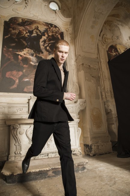 Mauro Lorenzo Fashion Editorial Photographer man jacket Magazine Agency Fall-Winter horse cavallo television Brands Marsem model Italian moodboard Inspiration church  advertising chiesa fashionweek pitti