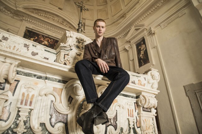 Mauro Lorenzo Fashion Editorial Photographer man jacket Magazine Agency Fall-Winter horse cavallo television Brands Marsem model Italian moodboard Inspiration church  advertising chiesa fashionweek pitti