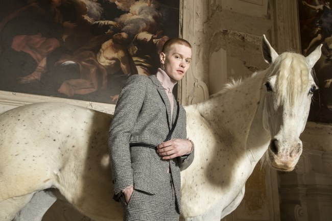 Mauro Lorenzo Fashion Editorial Photographer man jacket Magazine Agency Fall-Winter horse cavallo television Brands Marsem model Italian moodboard Inspiration church  advertising chiesa fashionweek pitti