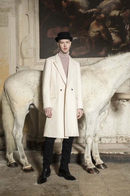 Mauro Lorenzo Fashion Editorial Photographer man jacket Magazine Agency Fall-Winter horse cavallo television Brands Marsem model Italian moodboard Inspiration church  advertising chiesa fashionweek pitti