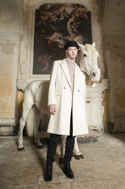 Mauro Lorenzo Fashion Editorial Photographer man jacket Magazine Agency Fall-Winter horse cavallo television Brands Marsem model Italian moodboard Inspiration church  advertising chiesa fashionweek pitti