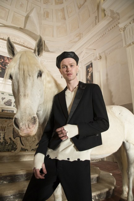 Mauro Lorenzo Fashion Editorial Photographer man jacket Magazine Agency Fall-Winter horse cavallo television Brands Marsem model Italian moodboard Inspiration church  advertising chiesa fashionweek pitti