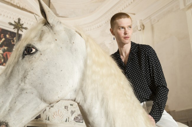 Mauro Lorenzo Fashion Editorial Photographer man jacket Magazine Agency Fall-Winter horse cavallo television Brands Marsem model Italian moodboard Inspiration church  advertising chiesa fashionweek pitti