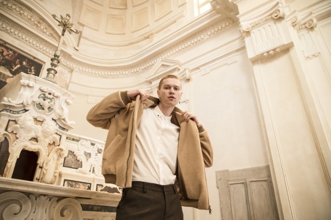 Mauro Lorenzo Fashion Editorial Photographer man jacket Magazine Agency Fall-Winter horse cavallo television Brands Marsem model Italian moodboard Inspiration church  advertising chiesa fashionweek pitti