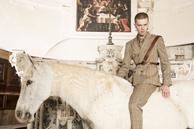 Mauro Lorenzo Fashion Editorial Photographer man jacket Magazine Agency Fall-Winter horse cavallo television Brands Marsem model Italian moodboard Inspiration church  advertising chiesa fashionweek pitti