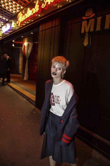 Mauro Lorenzo Fashion Photographer Fashion Editorial e506 Paris Model Set Shooting Colours Trend Deconstruction Brand Street Larisa Tafili Management Artist Paris Parigi Urban Moulin Rouge Mood Agency 