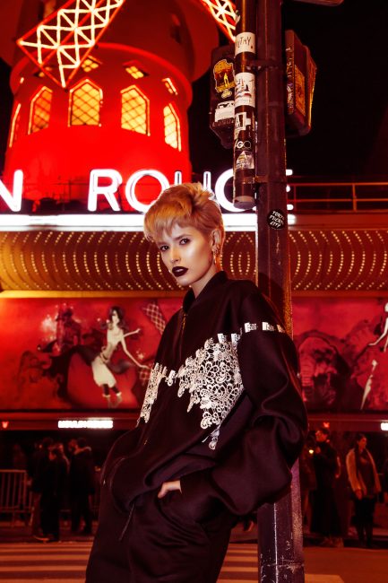 Mauro Lorenzo Fashion Photographer Fashion Editorial e506 Paris Model Set Shooting Colours Trend Deconstruction Brand Street Larisa Tafili Management Artist Paris Parigi Urban Moulin Rouge Mood Agency 
