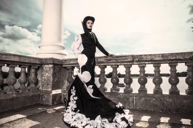 Mauro Lorenzo Fashion Photographer Editorial Haute Couture Black Deconstruction Vilnius Lake 3D