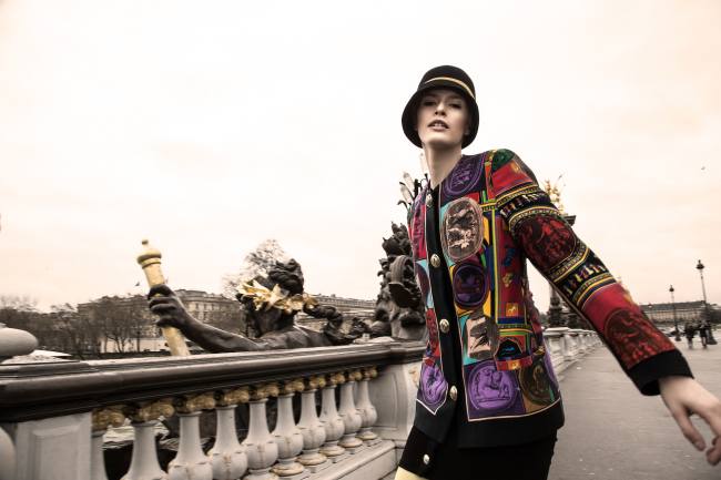 Mauro Lorenzo Fashion Photographer Fashion Editorial Officiel Baltics Lofficiel Magazine Top Brand Haute Couture Dior Versace Lacroix Moschino Hat Parigi Paris Tour Eiffel Colour Inspiration Jacket Street Urban Movement France 